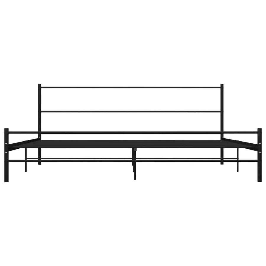 Cadre de lit sans matelas noir métal 200x200 cm - 3