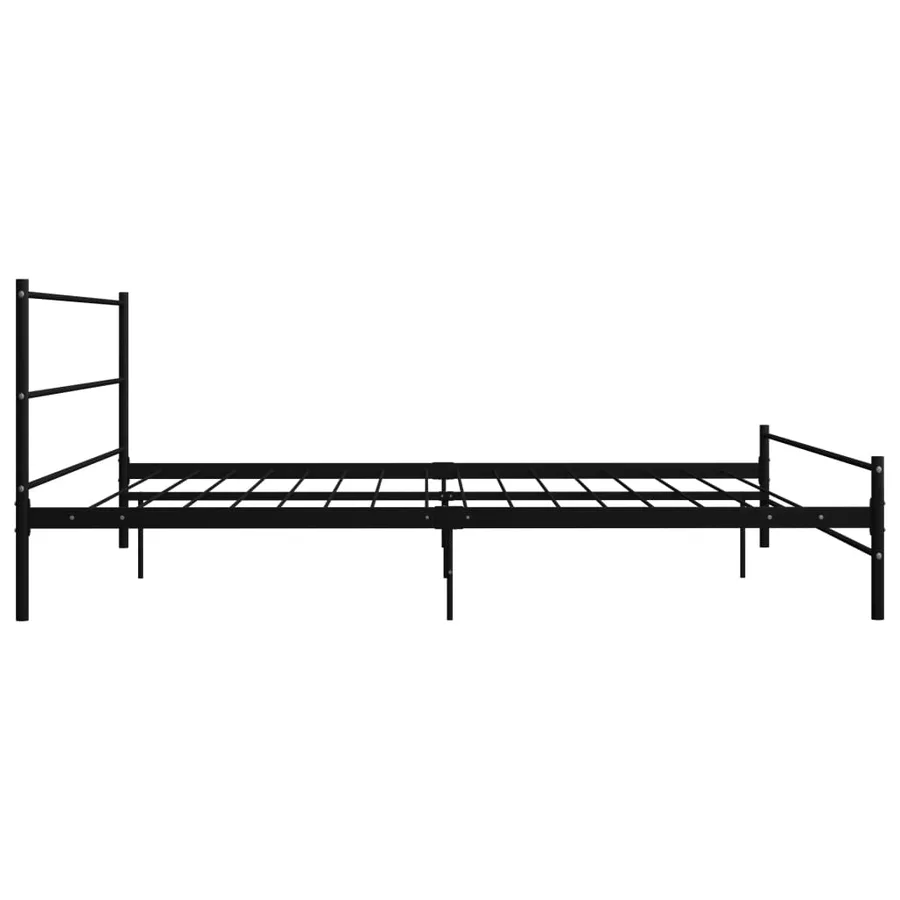 Cadre de lit sans matelas noir métal 200x200 cm - 4