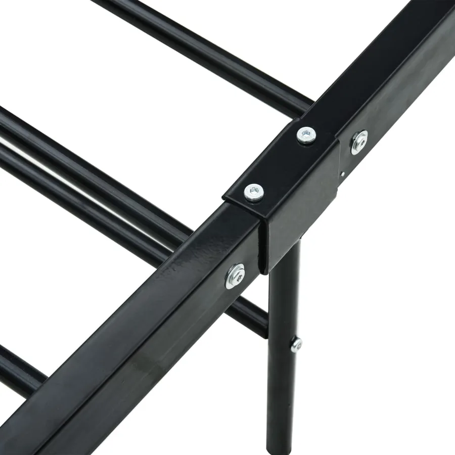 Cadre de lit sans matelas noir métal 200x200 cm - 6