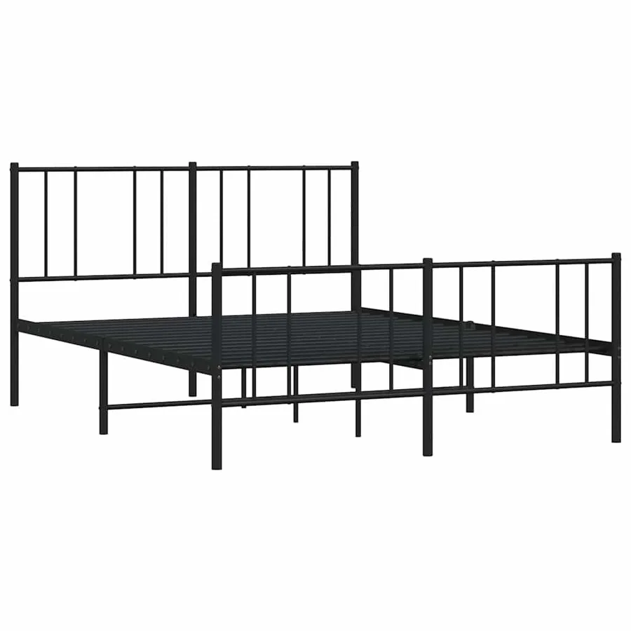 Cadre de lit métal sans matelas avec pied de lit noir 140x200cm - 3