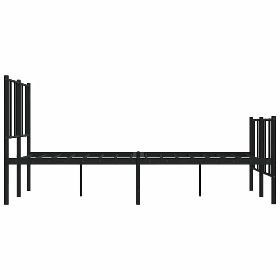 Cadre de lit métal sans matelas avec pied de lit noir 140x200cm - 7