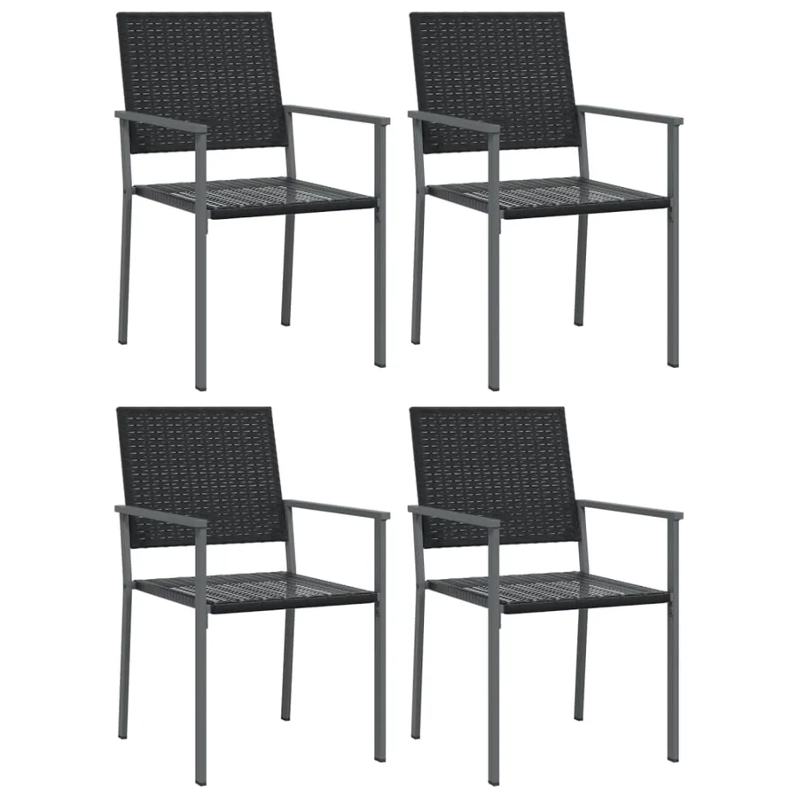 Ensemble à manger de jardin 5 pcs résine tressée acier - 4