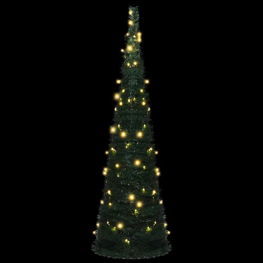 Sapin de Noël artificiel pré-éclairé avec guirlandes vert 150cm - 3