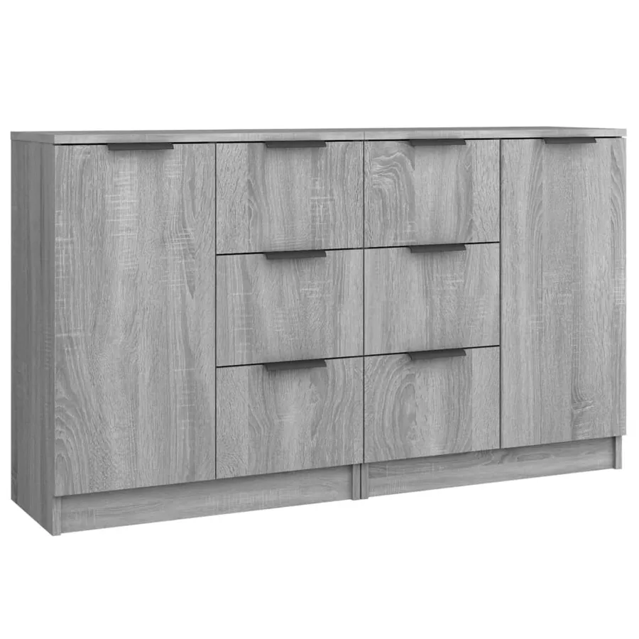 Buffets 2 pcs Sonoma gris 60x30x70 cm Bois d'ingénierie - 2