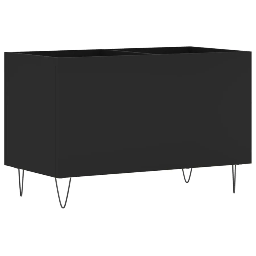 Armoire à disques noir 74,5x38x48 cm bois d'ingénierie - 2