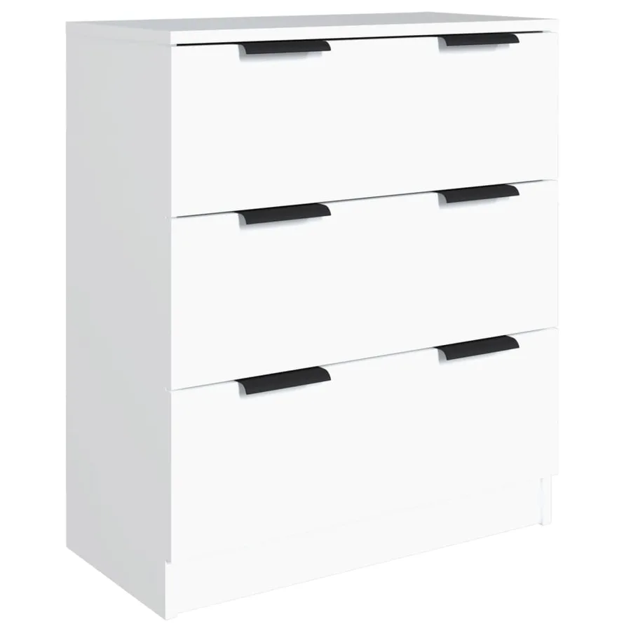 Buffets 3 pcs Blanc Bois d'ingénierie - 4