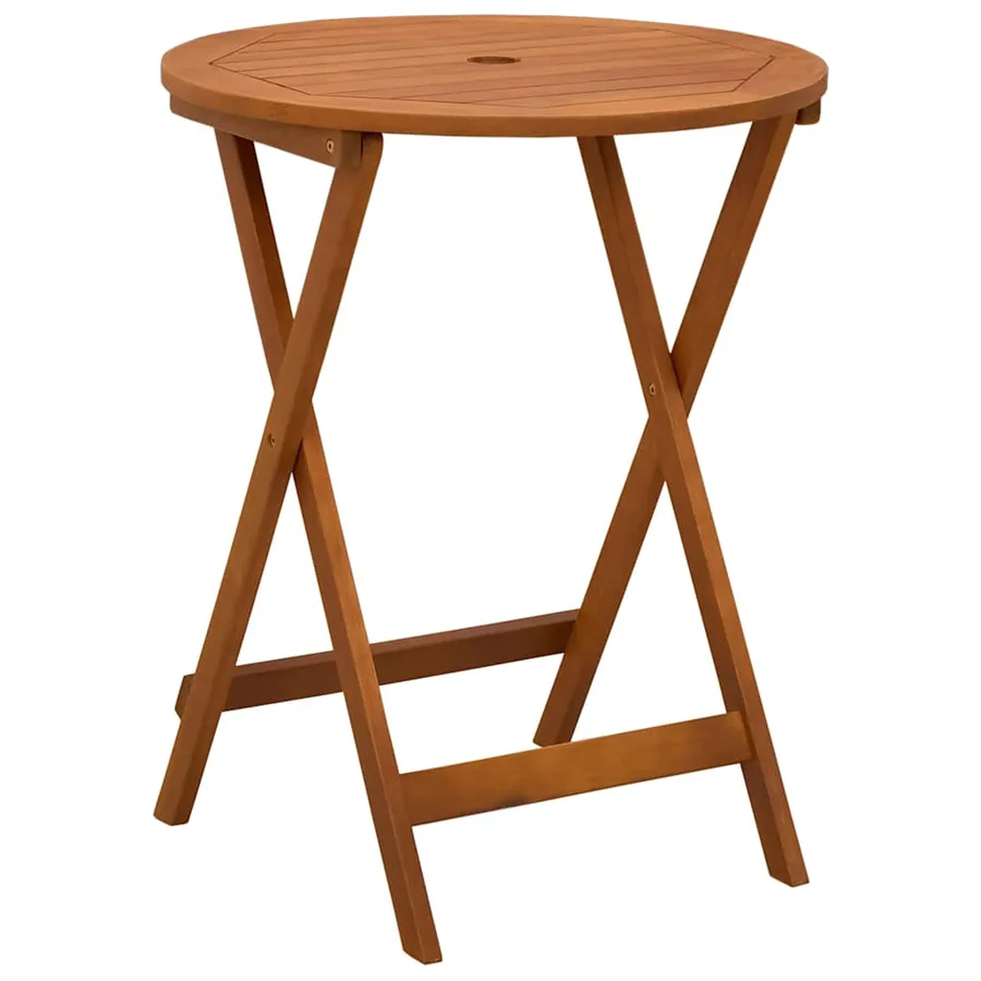 Table de jardin pliable Ø60x75 cm Bois d'eucalyptus solide - 2