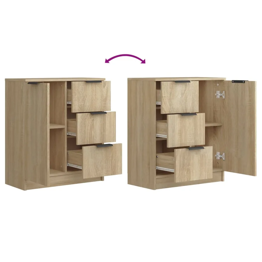 Buffet Chêne sonoma 60x30x70 cm Bois d'ingénierie - 6