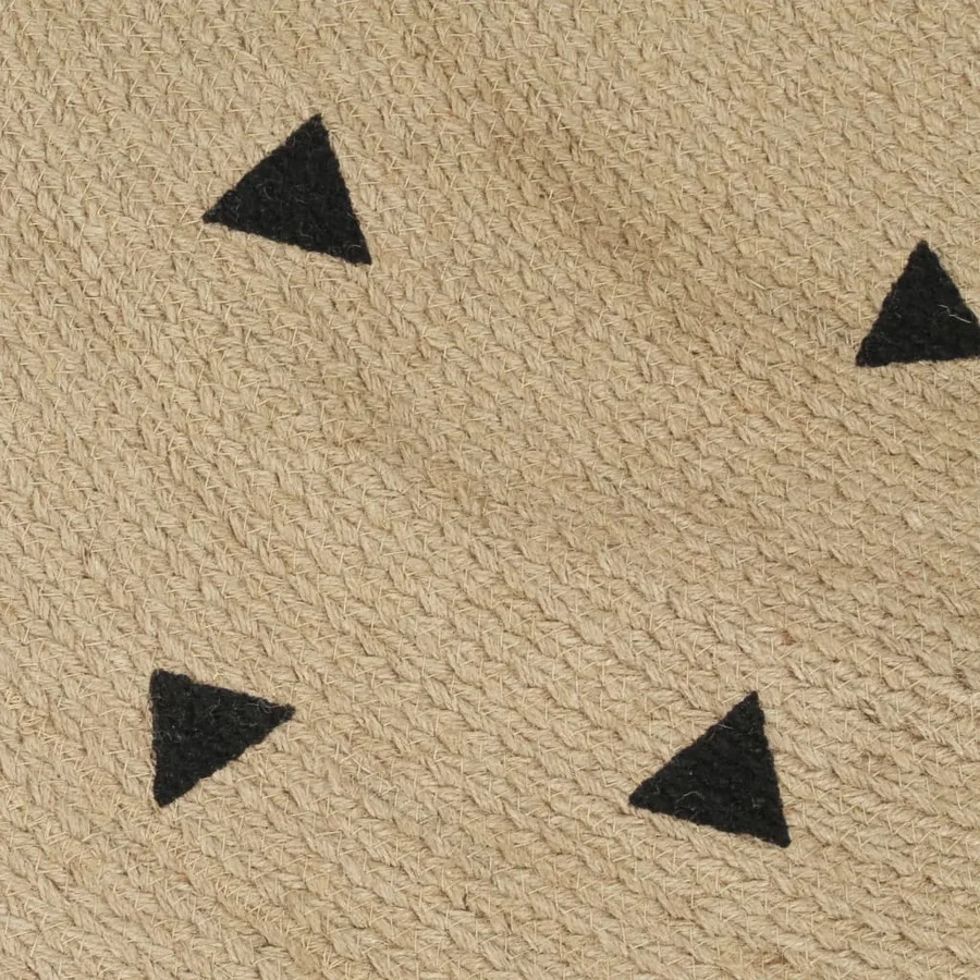 Tapis fait à la main Jute avec imprimé à triangles 120 cm - 4
