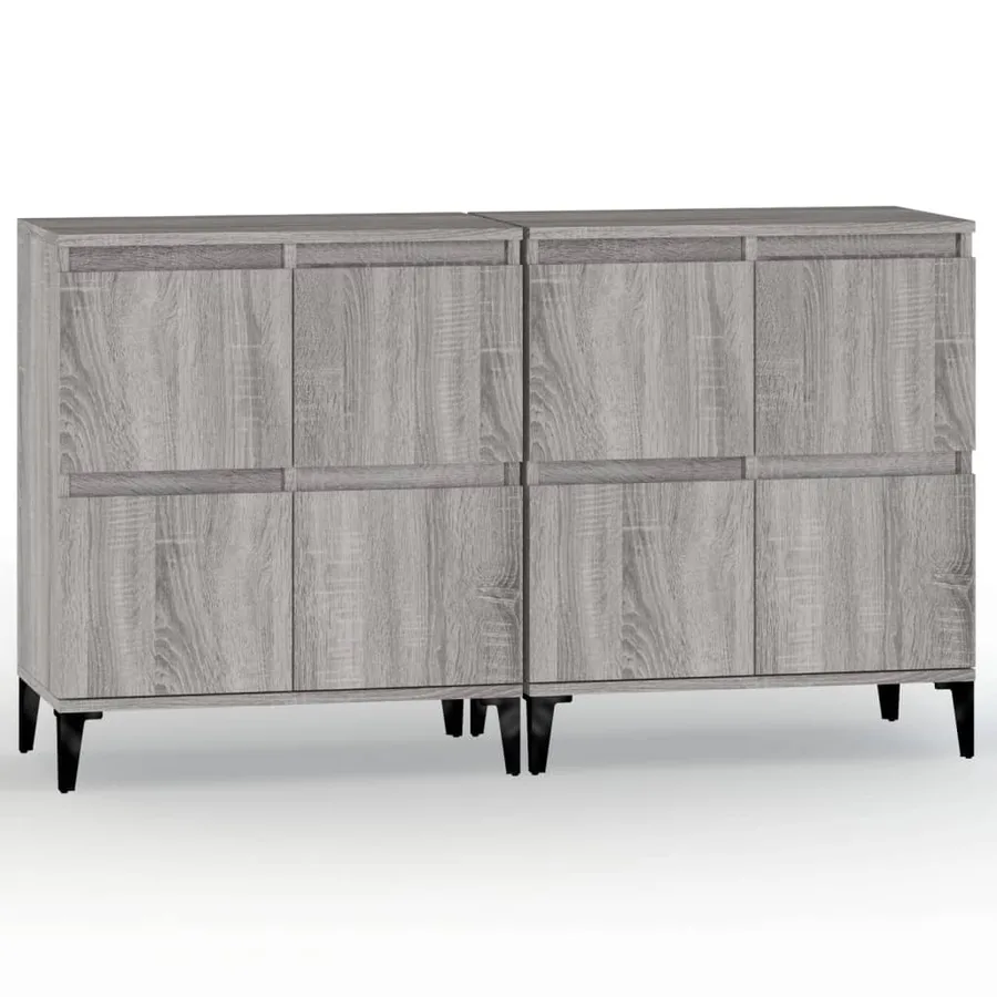 Buffets 2 pcs sonoma gris 60x35x70 cm bois d'ingénierie - 2