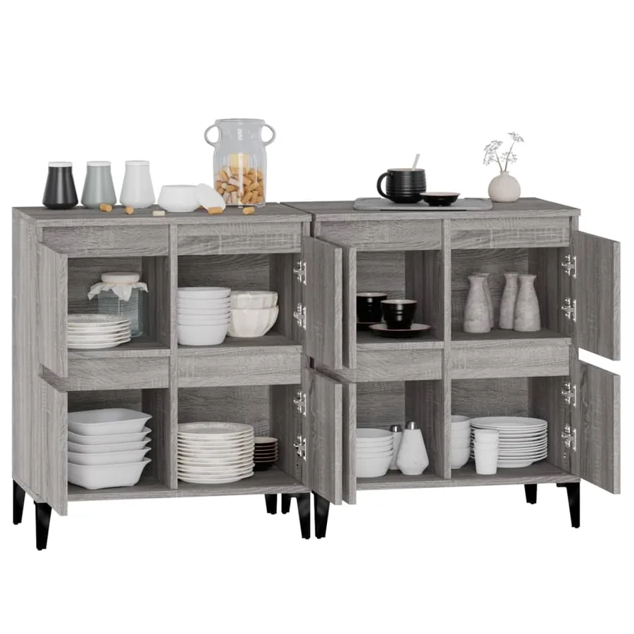 Buffets 2 pcs sonoma gris 60x35x70 cm bois d'ingénierie - 5
