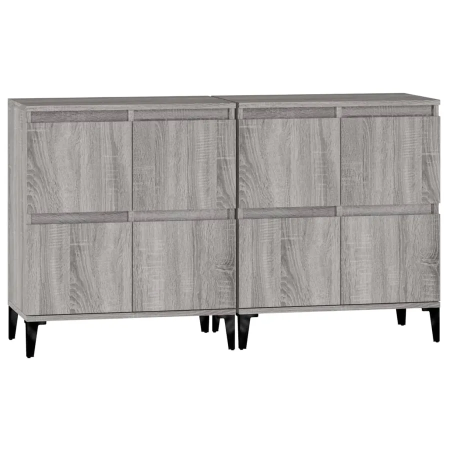 Buffets 2 pcs sonoma gris 60x35x70 cm bois d'ingénierie - 6