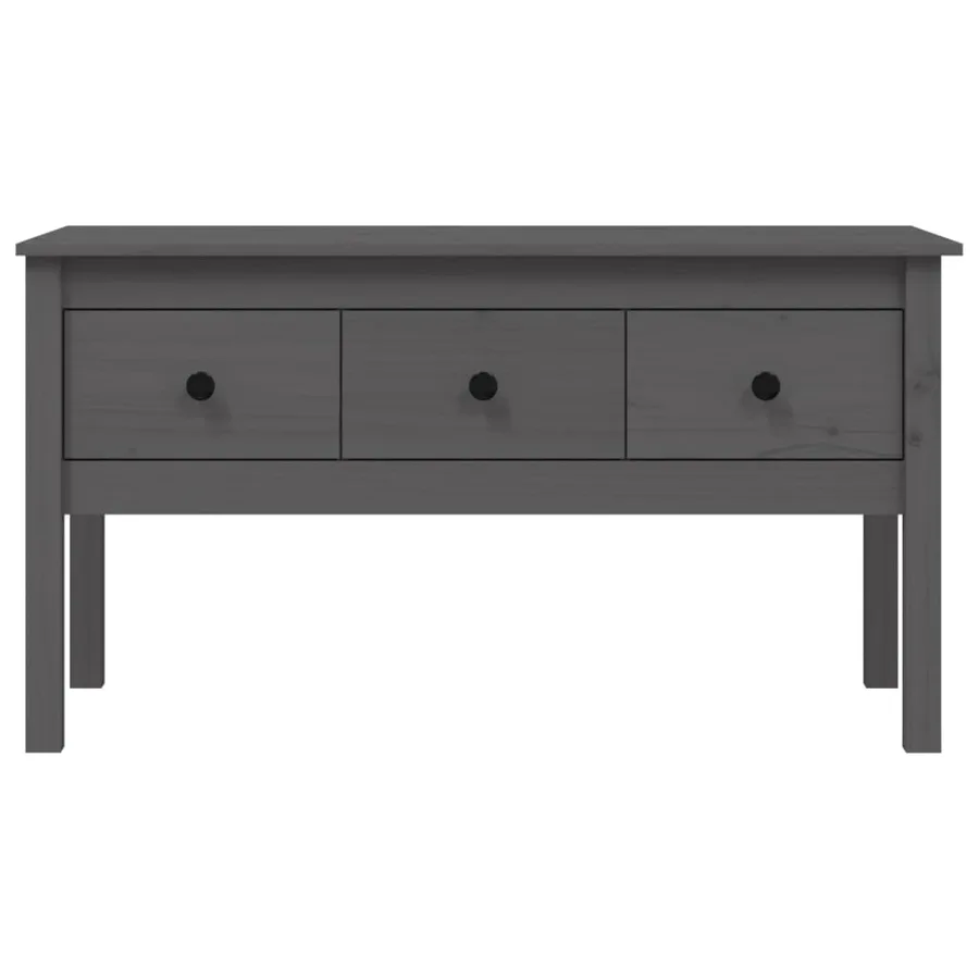Table basse Gris 102x49x55 cm Bois massif de pin - 6