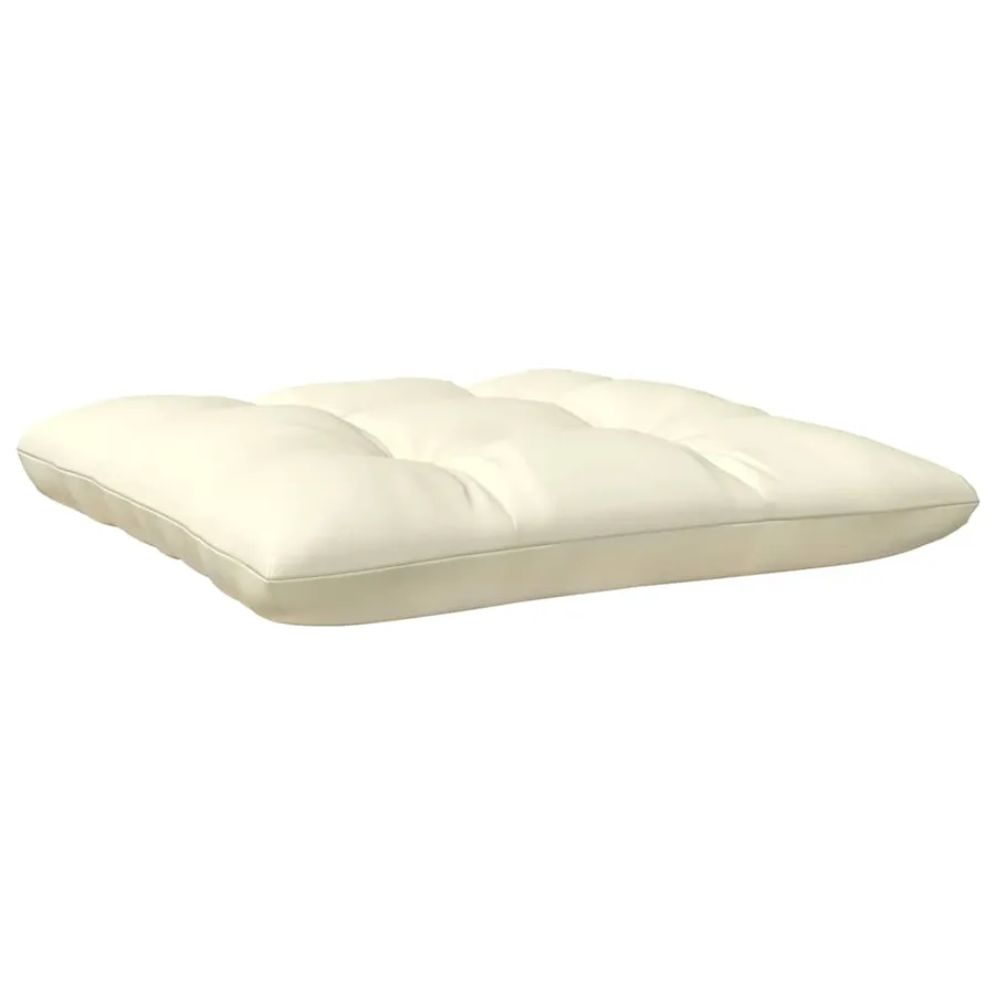 Repose-pied de jardin avec coussin crème Bois de pin massif - 4