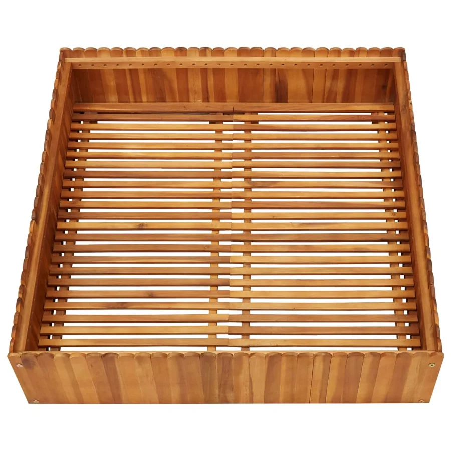 Lit surélevé de jardin 100x100x25 cm Bois massif d'acacia - 3
