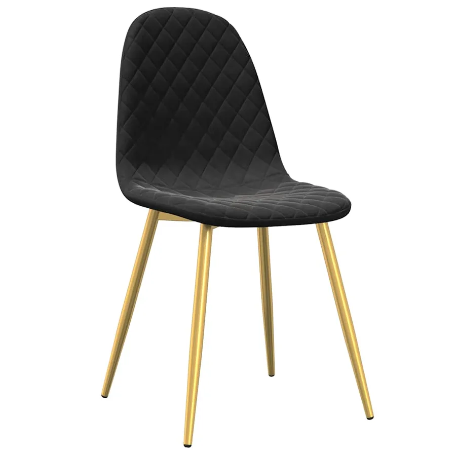 Chaises à manger lot de 2 Noir Velours - 3