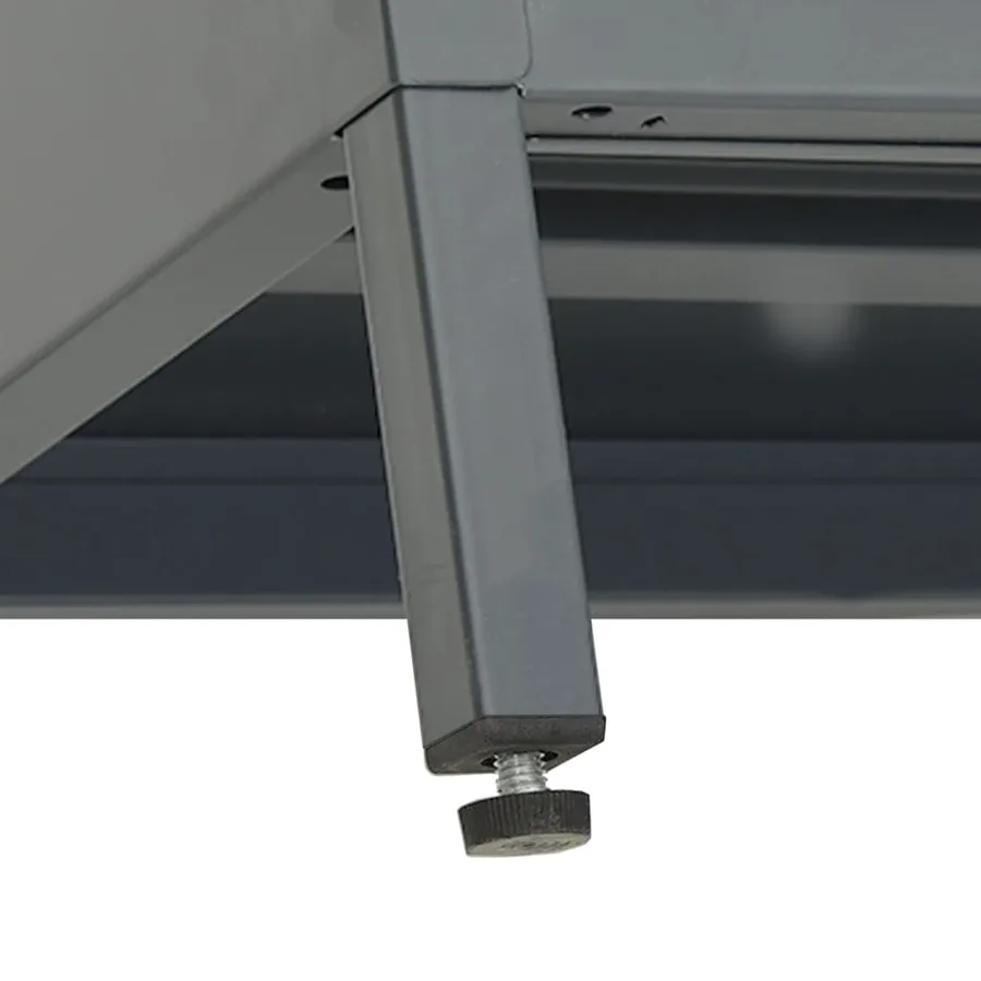 Meuble TV Anthracite 105x35x52 cm Acier et verre - 9