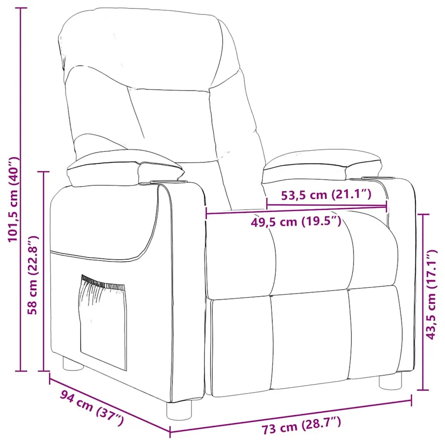 Fauteuil de massage Noir Tissu - 8