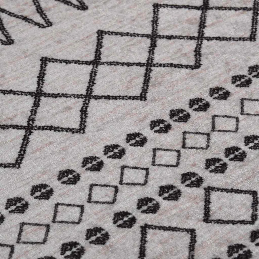 Tapis lavable φ120 cm noir et blanc - 5