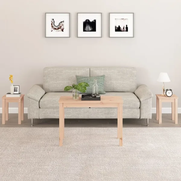 Tables gigognes 3 pcs Bois de pin massif