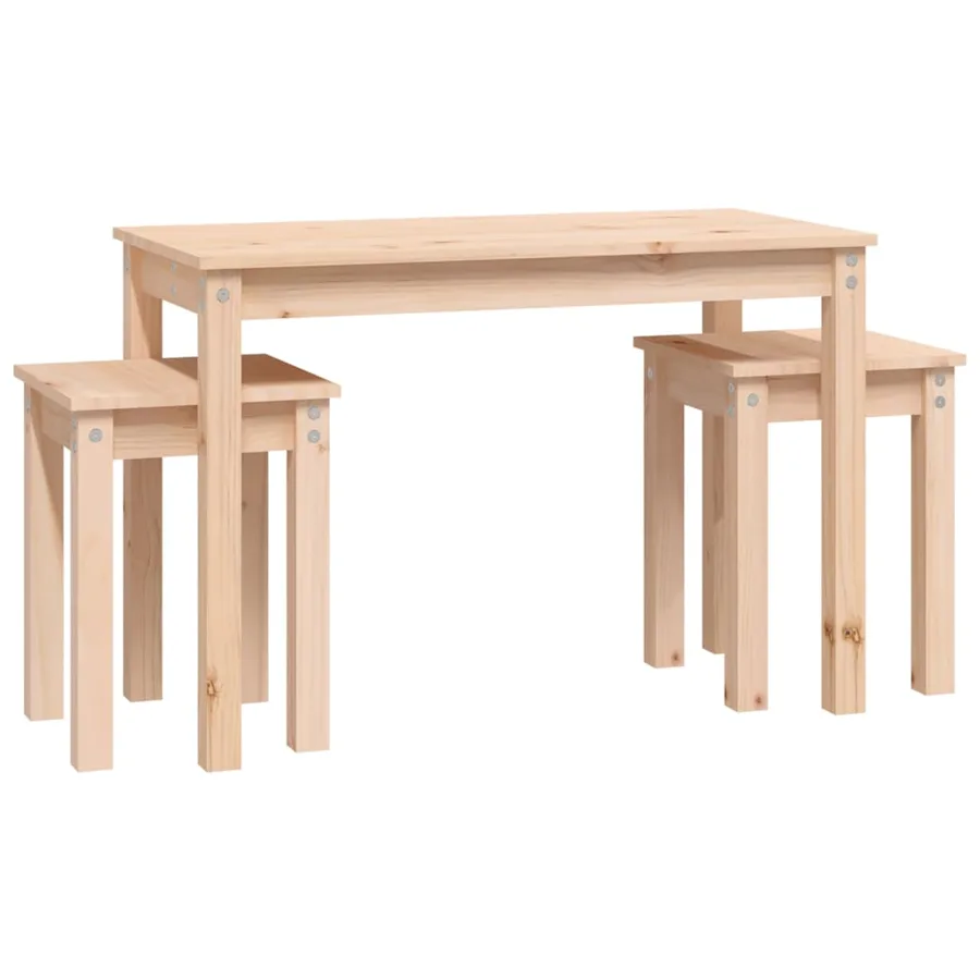 Tables gigognes 3 pcs Bois de pin massif - 5