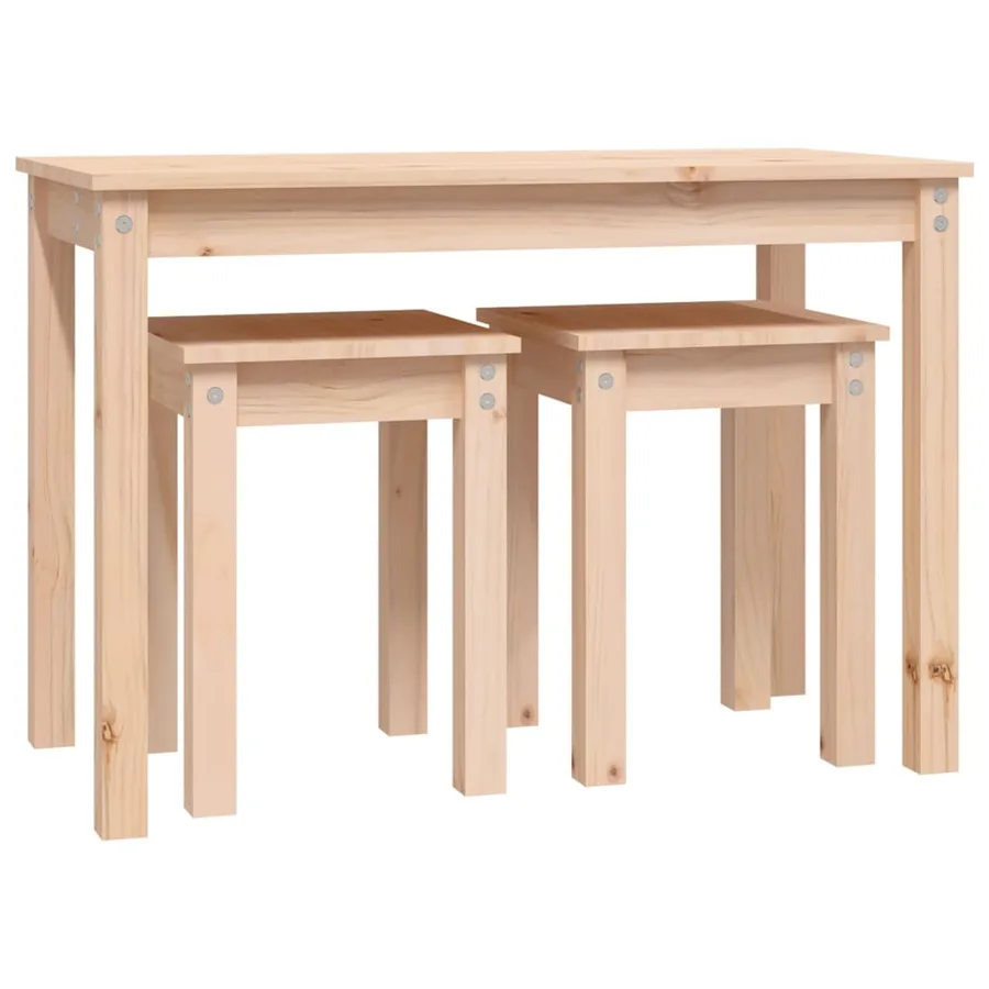 Tables gigognes 3 pcs Bois de pin massif - 6