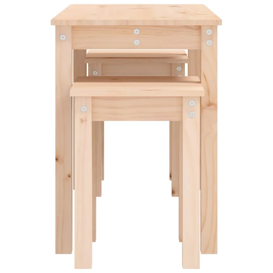 Tables gigognes 3 pcs Bois de pin massif - 7
