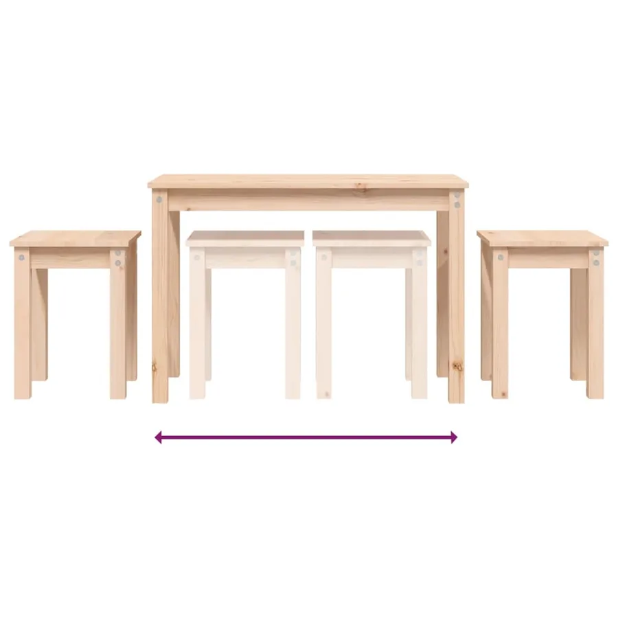 Tables gigognes 3 pcs Bois de pin massif - 8