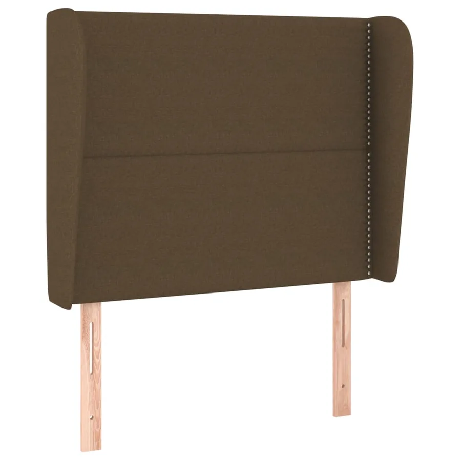 Tête de lit avec oreilles Marron foncé 93x23x118/128 cm Tissu - 2