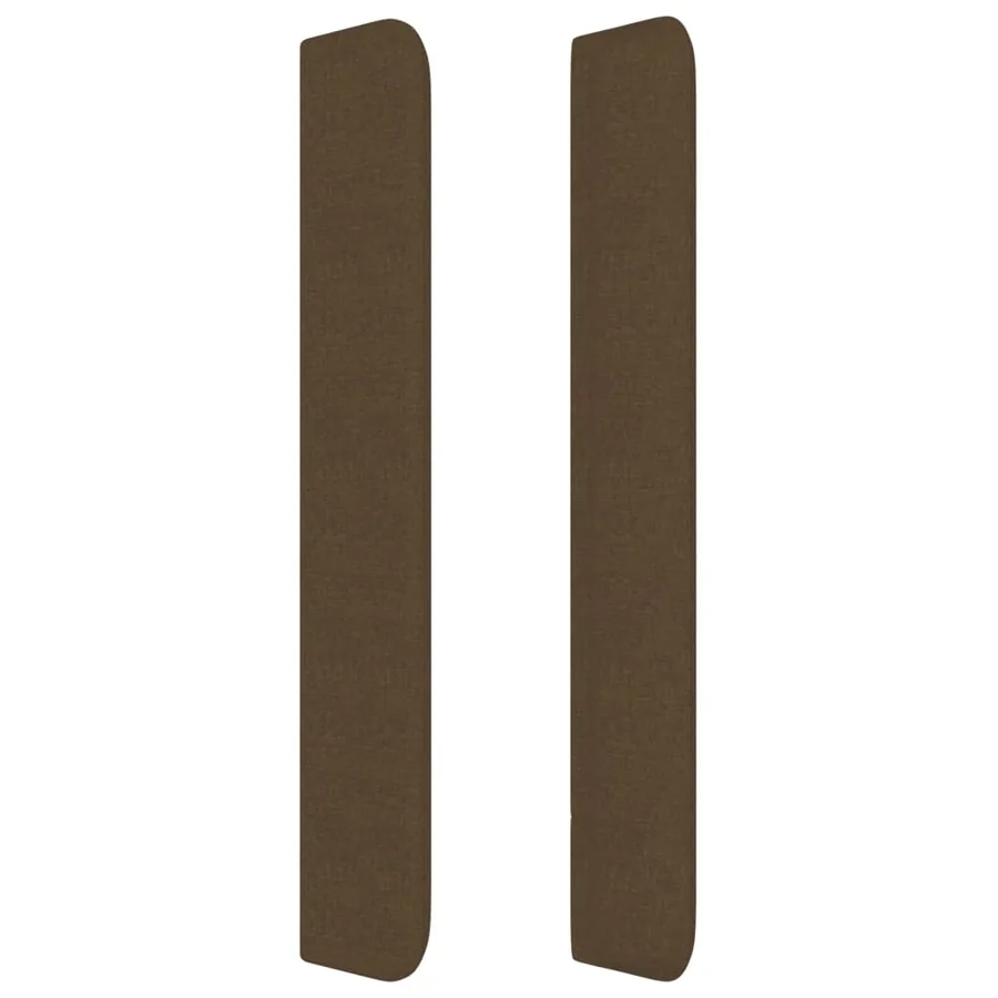 Tête de lit avec oreilles Marron foncé 93x16x118/128 cm Tissu - 4