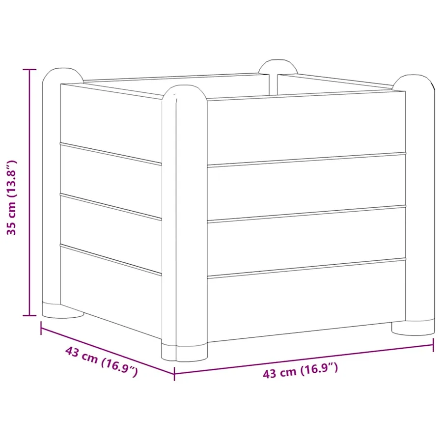 Lit surélevé de jardin PP Moka 43x43x35 cm - 5
