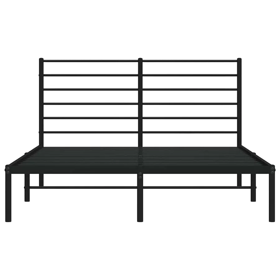 Cadre de lit métal sans matelas avec tête de lit noir 150x200cm - 6