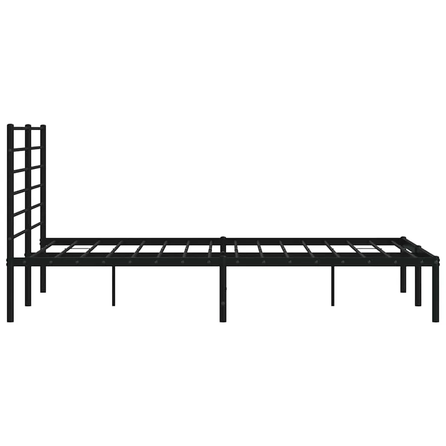 Cadre de lit métal sans matelas avec tête de lit noir 150x200cm - 7