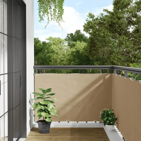 Écran de balcon en tissu Oxford 90x400 cm Beige