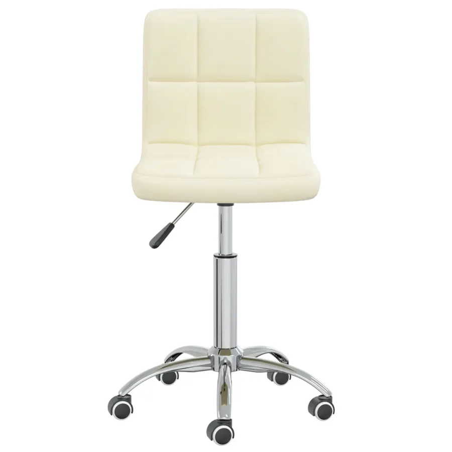 Chaise pivotante de salle à manger Crème Tissu - 2