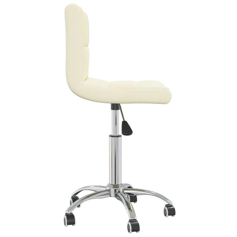 Chaise pivotante de salle à manger Crème Tissu - 3