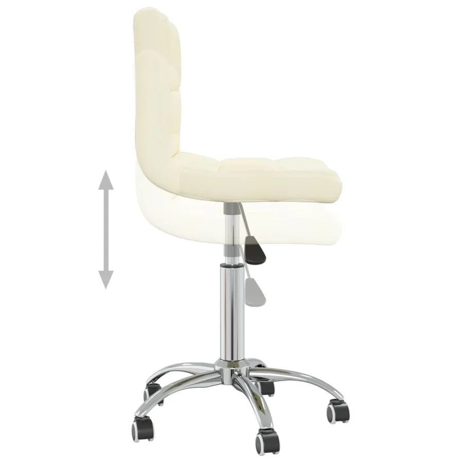 Chaise pivotante de salle à manger Crème Tissu - 5