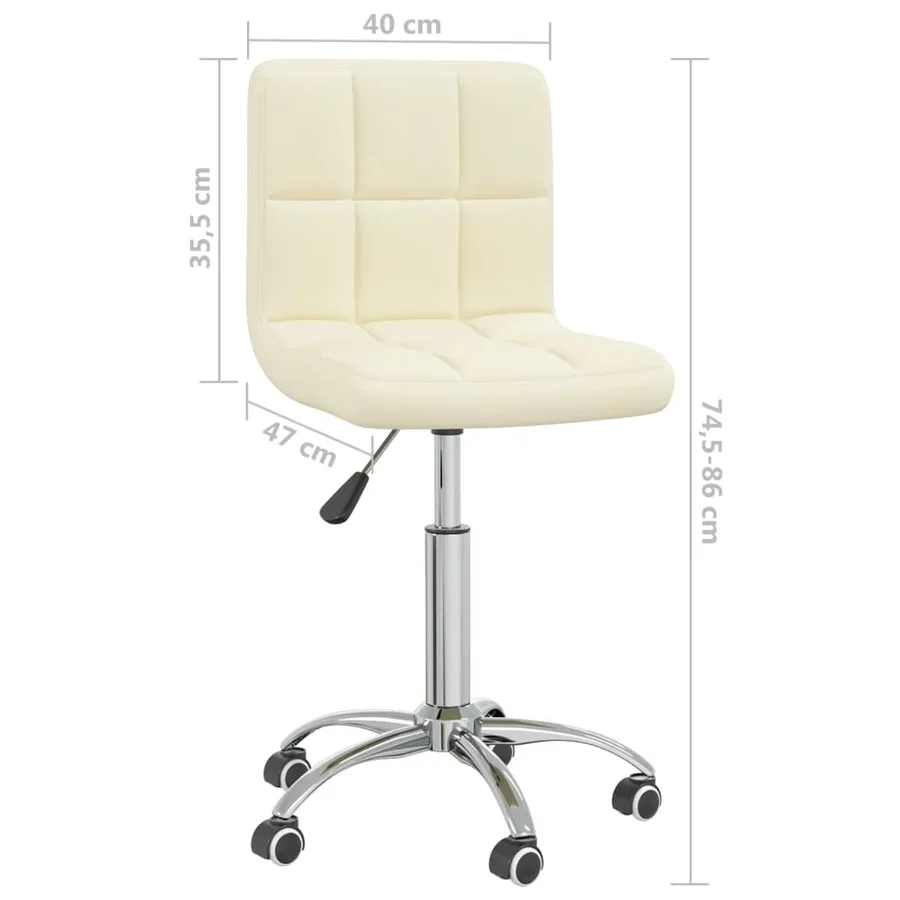 Chaise pivotante de salle à manger Crème Tissu - 8