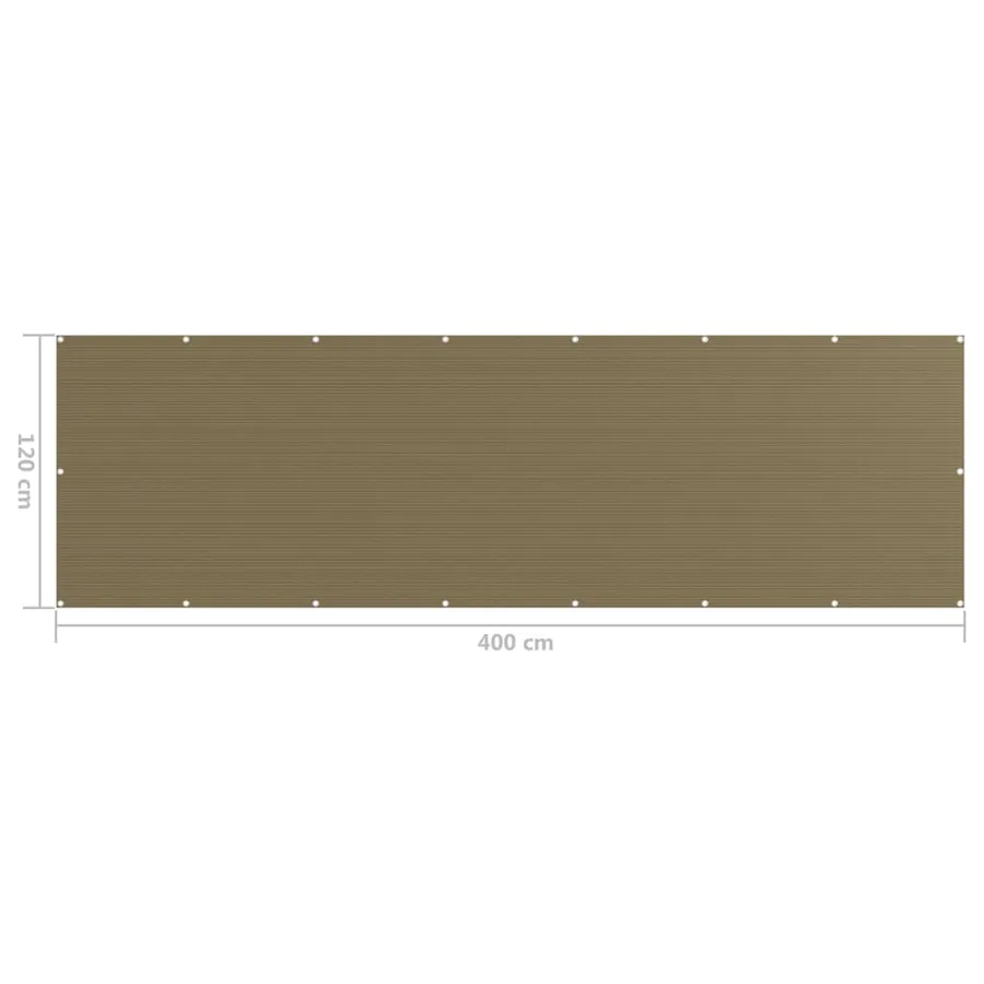 Écran de balcon Taupe 120x400 cm PEHD - 5