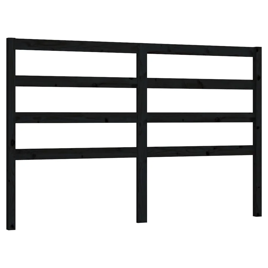 Tête de lit Noir 126x4x100 cm Bois massif de pin - 2