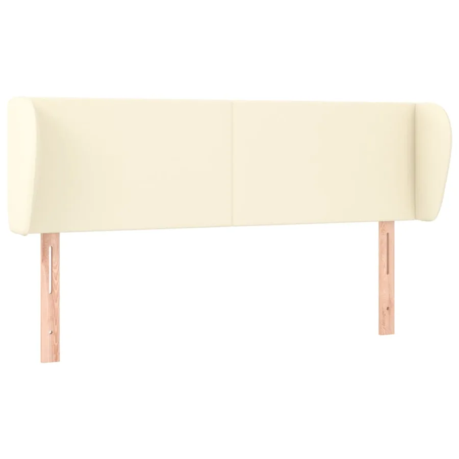 Tête de lit avec oreilles Crème 147x23x78/88 cm Similicuir - 2