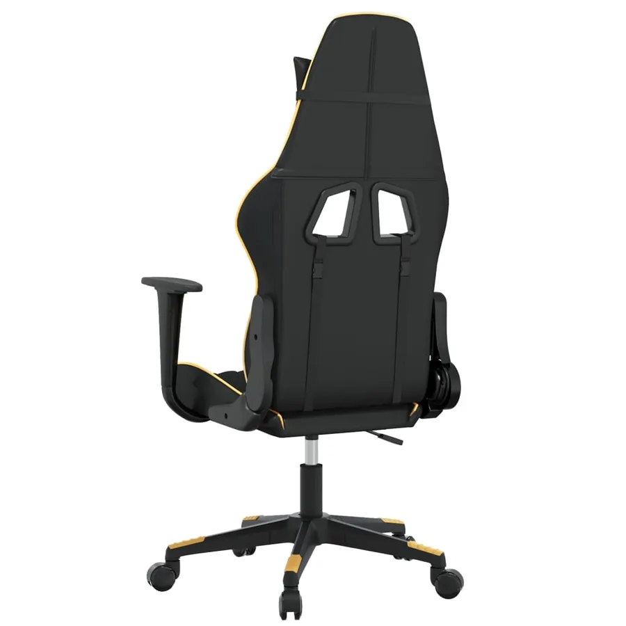 Chaise de jeu de massage Noir et doré Similicuir - 5