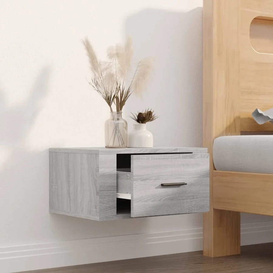Table de chevet murale Sonoma gris 50x36x25 cm - 3