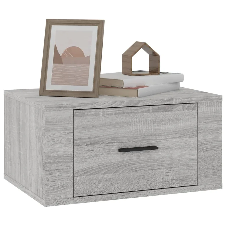 Table de chevet murale Sonoma gris 50x36x25 cm - 4