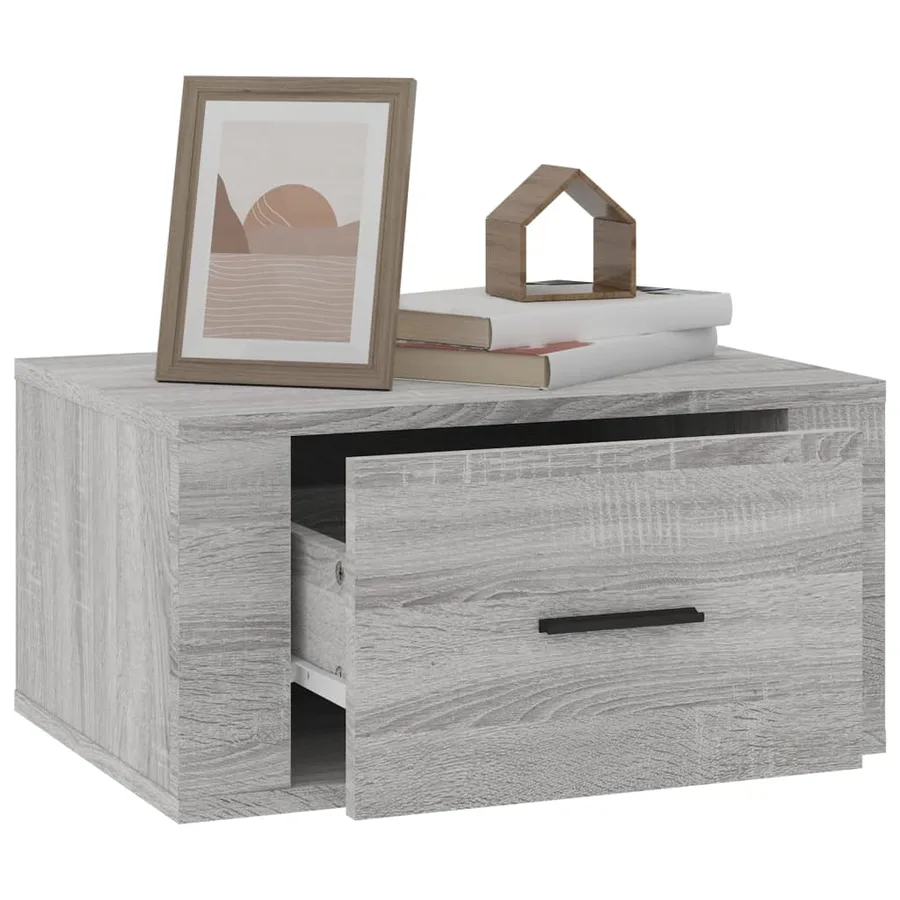 Table de chevet murale Sonoma gris 50x36x25 cm - 5