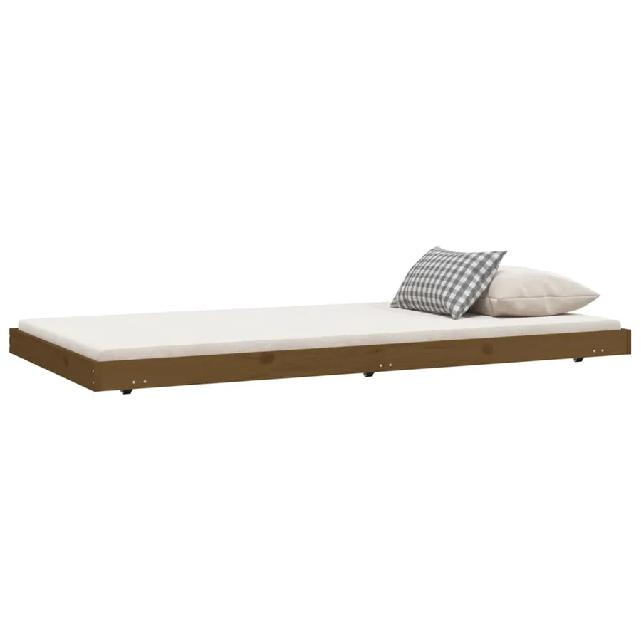 Cadre de lit sans matelas marron miel 80x200 cm bois pin massif - 3