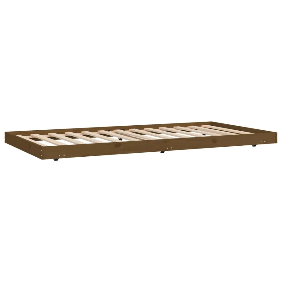 Cadre de lit sans matelas marron miel 80x200 cm bois pin massif - 4