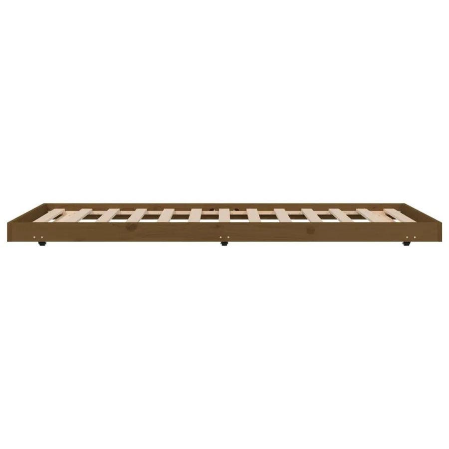 Cadre de lit sans matelas marron miel 80x200 cm bois pin massif - 5