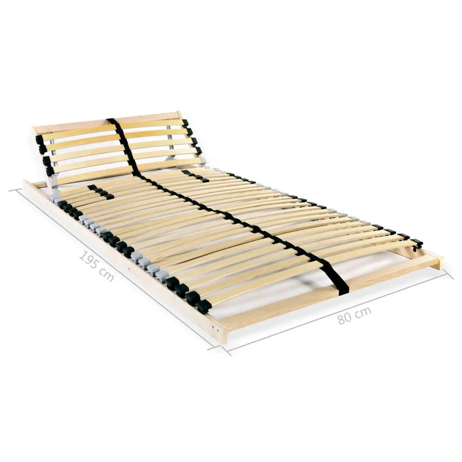 Sommiers à lattes sans matelas 2 pcs avec 28 lattes 80x200 cm - 7
