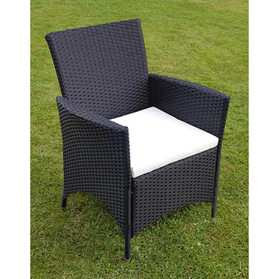 Ensemble à manger d'extérieur 7 pcs et coussins résine tressée - 6